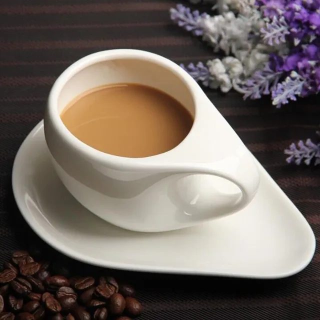 $US $12.40 Creative European Pure White Lahua Cappuccino Coffee Cup Ceramic Simple Coffee Cup Set