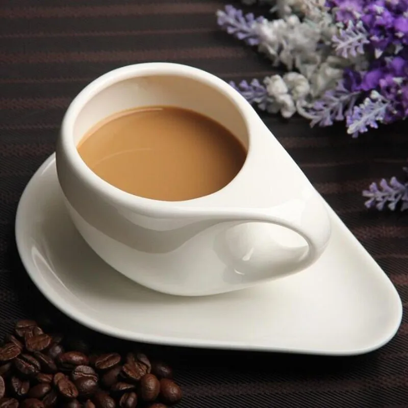 Креативная европейская чисто белая кофейная чашка Lahua капучино керамическая
