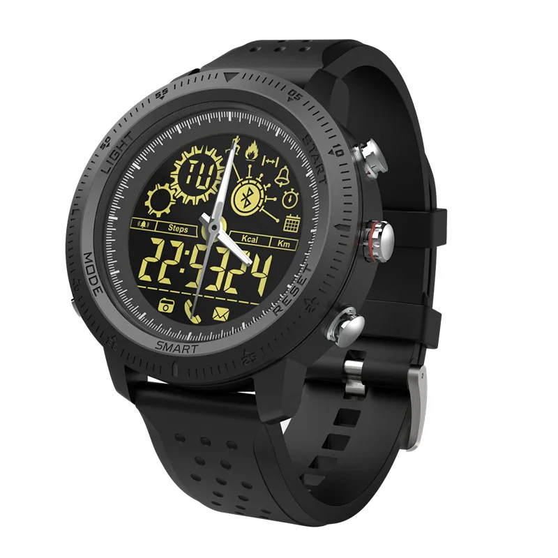 Новые Bluetooth Смарт часы для мужчин открытый плавание Bluetooth 4,0 наручные часы водонепроницаемый IP67 Smartwatch для IOS Android телефон - Цвет: Черный