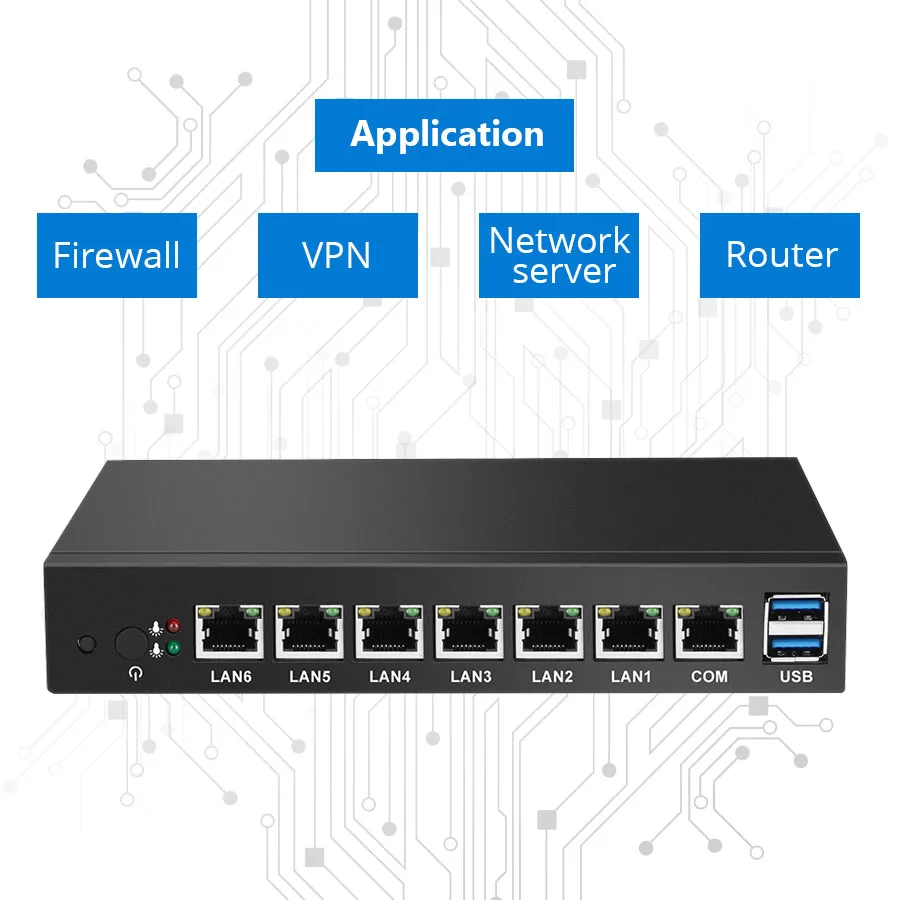 Мини ПК 6 Ethernet LAN маршрутизатор межсетевой экран Intel Celeron 1037U pfSense настольный