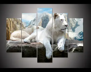 

HD Print 5pcs art Lion animal Painting on Canvas home decor wall art Print picture living room kids wall decor painting /PT0856