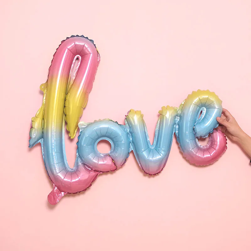 STARLZMU 17 шт., воздушные шары на 1-й день рождения, радужные воздушные шары с цифрами, голубые, розовые, с украшением на день рождения, Детские вечерние шары для мальчиков и девочек - Цвет: 1pcs LT Rainbow LOVE