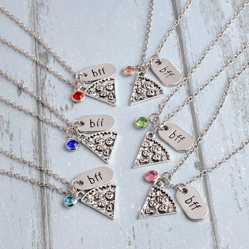 6 шт./компл. ожерелье для пиццы с цветными стразами памятное Best Friend Forever Friend|necklace