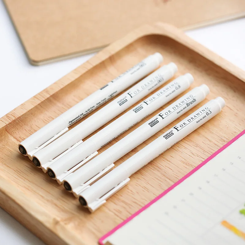 

24 pcs/Lot Marvy cartoon marker brush Liner pigment pens Multi needle drawing pens Anime tools Stationery school supplies FB861