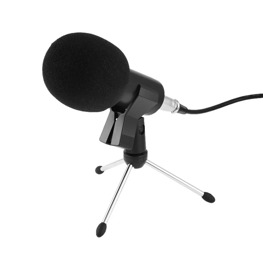 Микрофон Микрофон mic Профессиональный Ручной конденсаторный микрофон компьютера Стенд штатив проводной 3,5 мм для Запись Studio