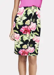 Новая женская винтажная юбка-карандаш с цветочным принтом, высокая талия, раскол, тонкие сексуальные женские юбки, летняя мода, элегантная