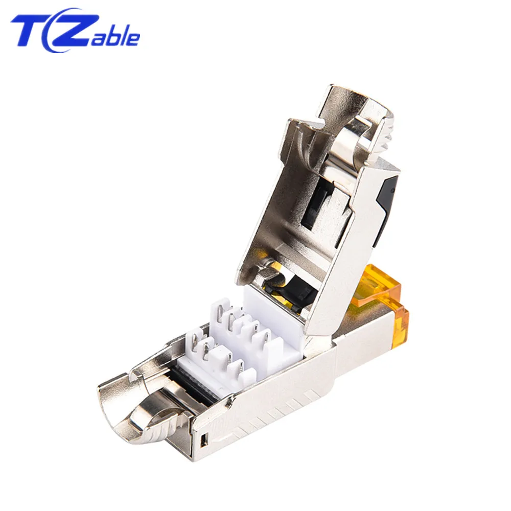 Соединитель RJ45 Cat6A обжимной тип экранированный сетевой адаптер 10 Гбит/с 500 МГц STP