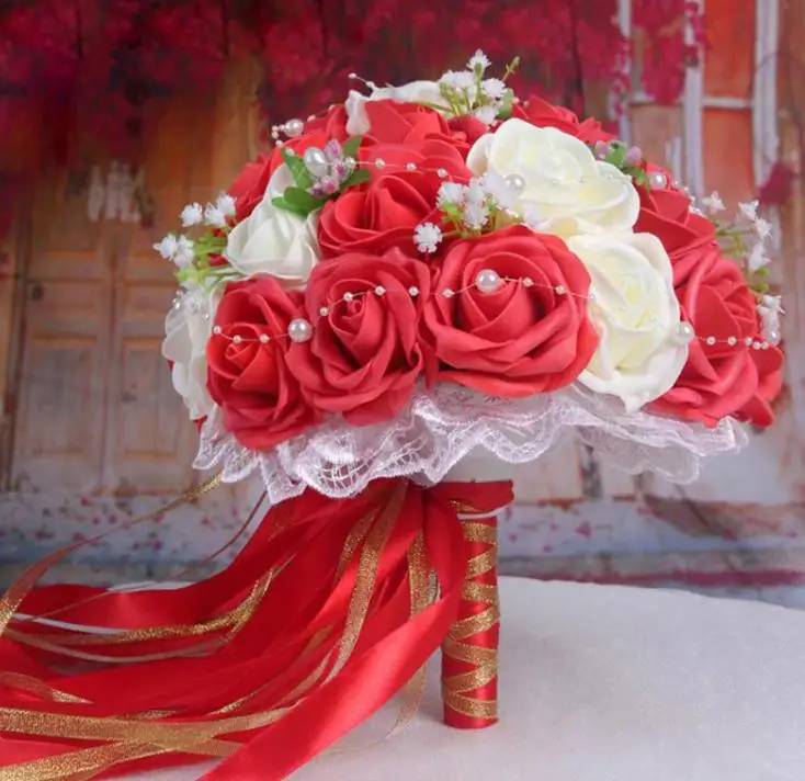 Perfectlifeoh Свадебные букеты ручной работы Свадебный цветок buque casamento Свадебный букет цветов - Цвет: 04
