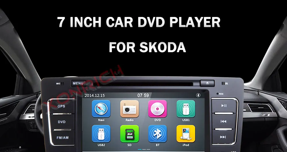 Discount Car Multimedia player GPS Autoradio 2 Din 7 Inch For SKODA Octavia 2009-2013 Bluetooth FM Radio RDS WIFI DVR SD 3