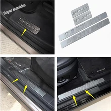 Lapetus Accessories Scuff Plate Door Sill guard Welcome Pedal 4 Pcs For Land Rover Discovery Sport 2015 - 2018 Stainless Steel