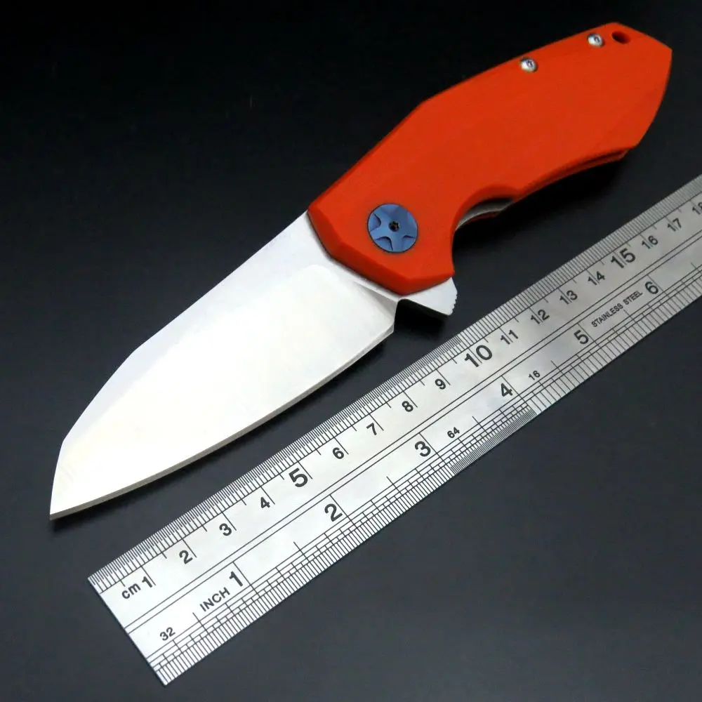 Новинка 0456, тактический складной нож G10, ручка D2, лезвие, подшипник, Флиппер, охотничий нож, карманный, для кемпинга, выживания, EDC инструменты - Цвет: Orange