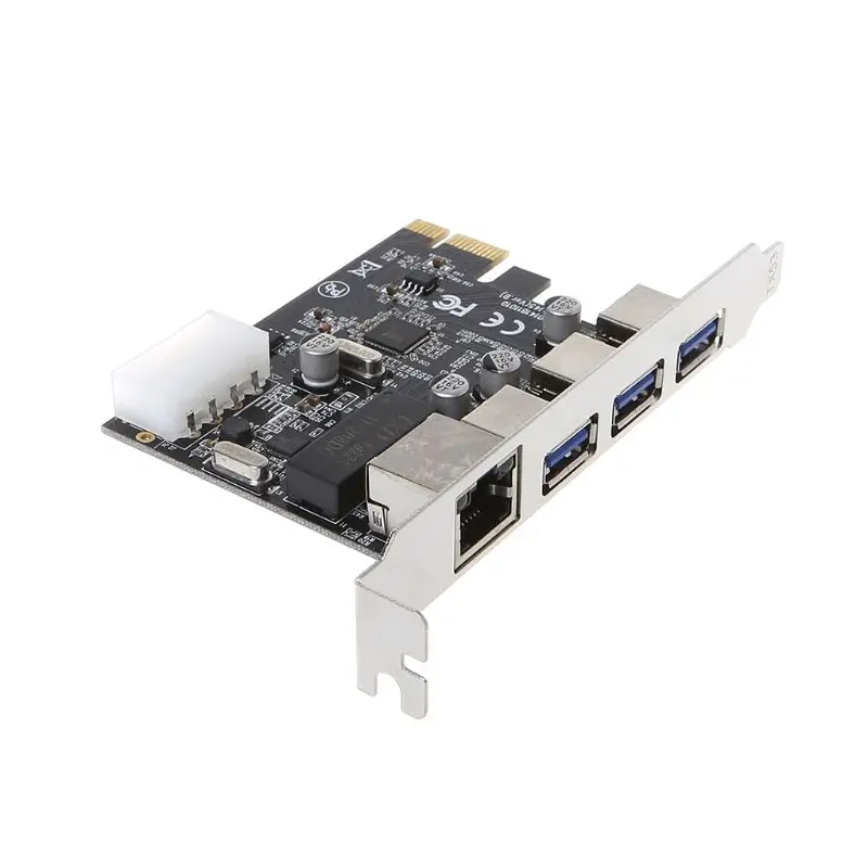 1000M Gigabit Ethernet Network Card PCI E Multi I O Controller USB 3 0 3 Ports 1