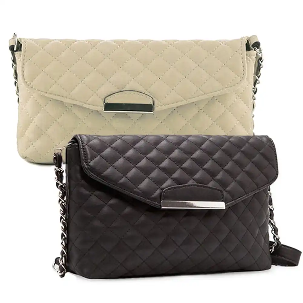 beige quilted crossbody bag