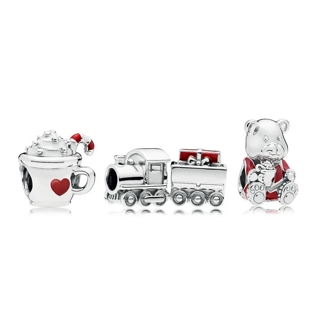 

BEST 100% 925 Sterling Silver RAU0558 HAPPY HOLIDAY CHARM PACK WARM COCOA CHRISTMAS BEAR CHARM Christmas Train