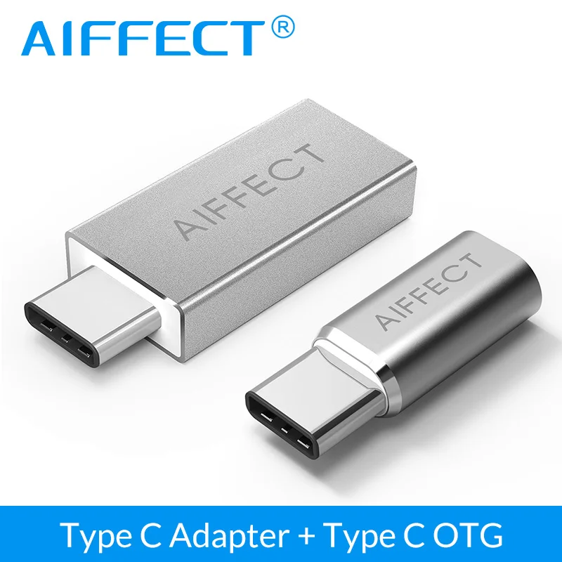 

AIFFECT 2 Pieces Type C to USB 3.0 Type A Adapter OTG Converter and USB C to Micro USB Adapter for MacBook 12" and more