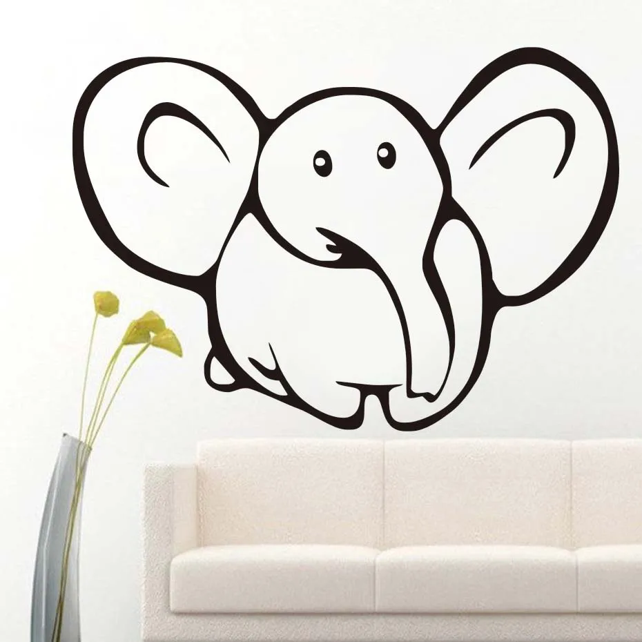 Cute Baby Elephant Wall Sticker For Kids Rooms Wall Decor Vinyl