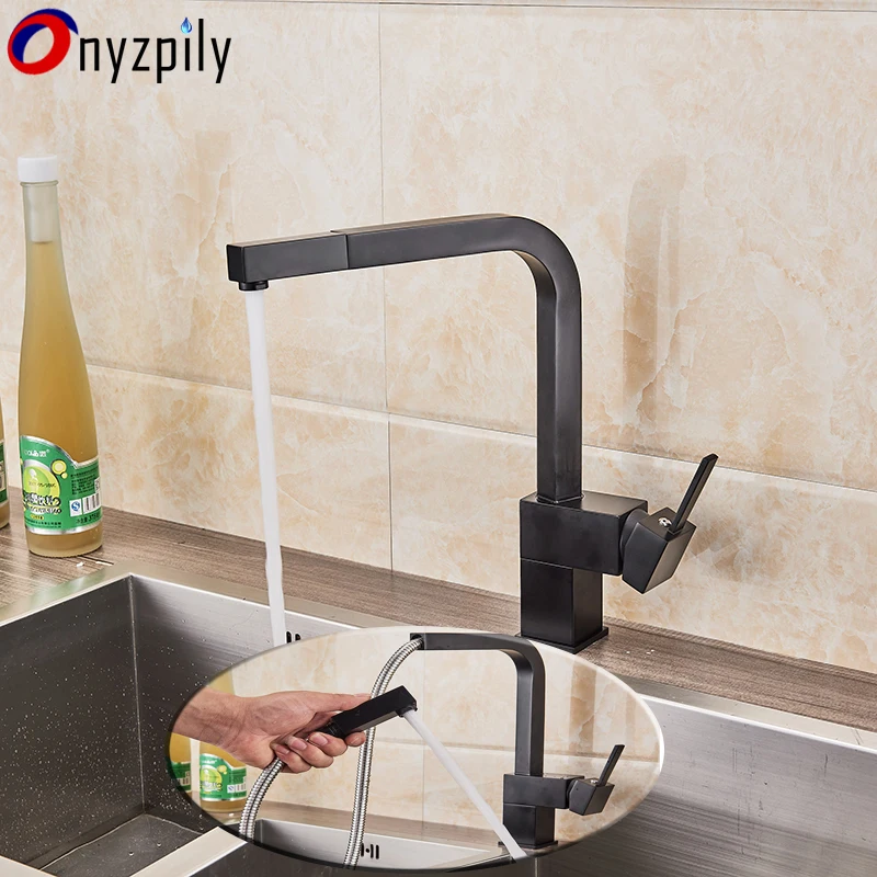 

Pull Out Hot Cold Water Chrome ORB Brushed Nickel Kitchen Faucet Swivel Kitchen Sink Mixer Tap Single Handle torneira