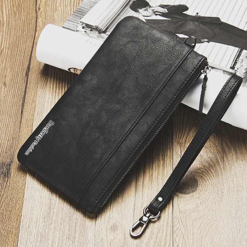 

2019 Men Wallet Clutch Genuine Leather Brand Rfid Wallet Male Organizer Cell Phone Clutch Bag Long Coin Purse