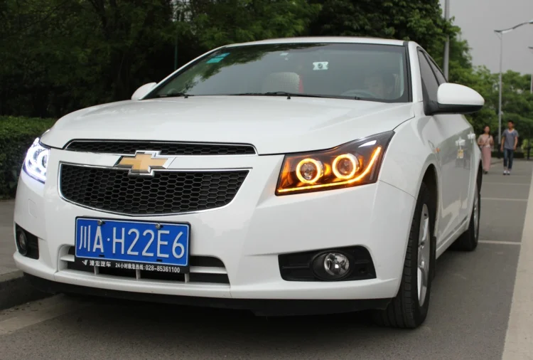 Hireno фары для 2010- Chevrolet Cruze передних фар сборки светодиодный DRL ангел объектив двойной луч ксеноновые 2 шт