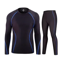 Для мужчин комплект Термальность комплект нижнего белья Демисезонный Фитнес кальсоны Топы Bottom быстросохнущая тренировки комплект одежды
