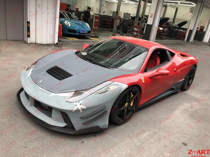 Z-ART комплект расширителей колесных арок ДЛЯ Ferrari 458 тюнинг тела комплект переднего бампера переднее крыло для заднего бампера боковые юбки капот двигателя