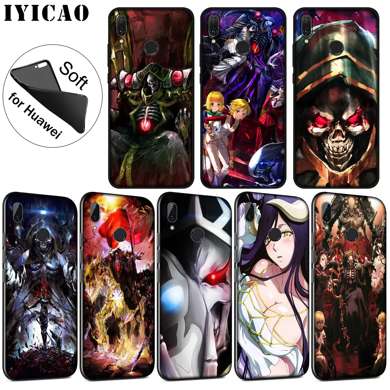 

IYICAO Overlord Soft Silicone Phone Case for Huawei P30 P20 Pro P10 P9 P8 Lite Mini 2017 2016 2015 P smart Z 2019 Cover