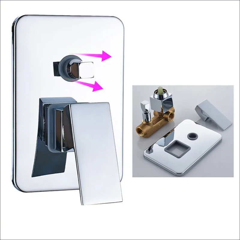 Brass Bathroom Hot Cold Bath Mixer Valve Wall Mounted Water Control Valve Single Lever Shower Control Handle 5-Colors