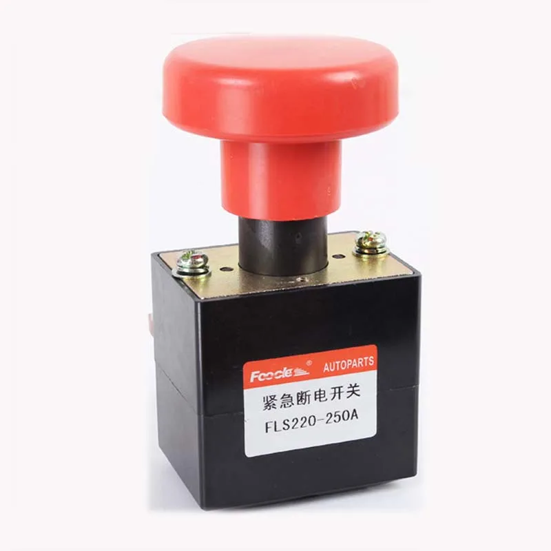 

FLS220-250A DC 36V 250A Red Mushroom Head Emergency Stop Push Button Switches for Various Electric Motor Car Vehicles Forklift