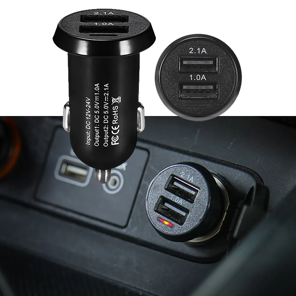 

12V~24V DC Car Truck Auto Dual 2 Port USB Mini Charger Adapter for Samsung S9 12V Power 9.10