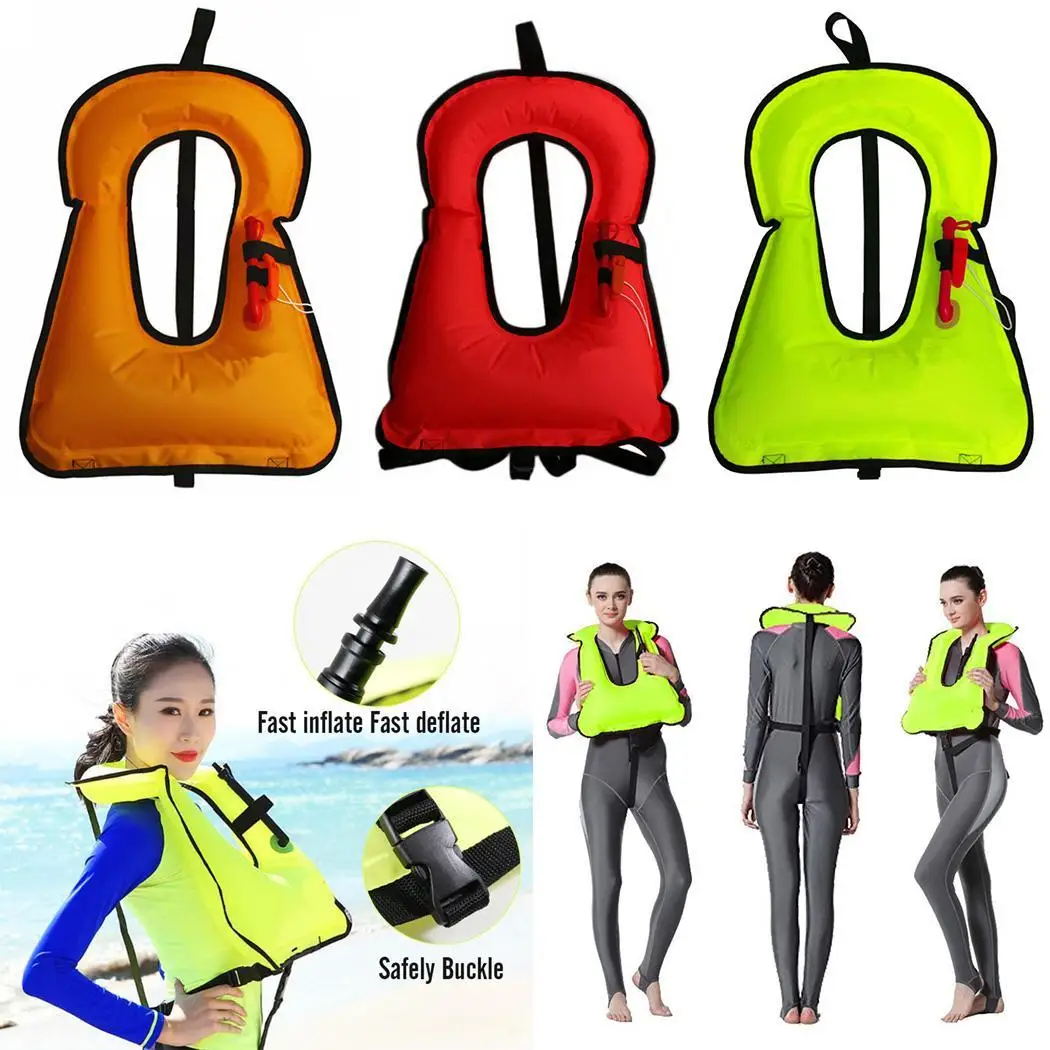 Надувной купальный костюм для взрослых и детей, надувной спасательный жилет, желтый, оранжевый, красный, зеленый, 200 кг, кольцо