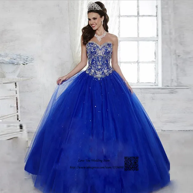 Vestidos De 15 Anos Debutante Royal Blue Ball Gown Quinceanera Vestidos De 15 Anos Debutante Royal Blue Ball Gown Quinceanera Dresses 2017 Sweet 16 Prom