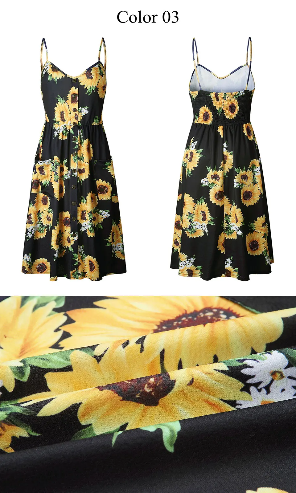 Boho Summer Dress sunflowers