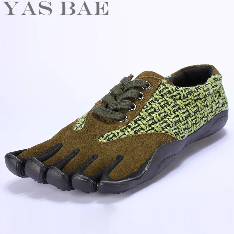 Yas Bae дизайн резиновый пять пальцев Открытый Нескользящие дышащий светильник на шнуровке желтые кроссовки обувь для мужчин