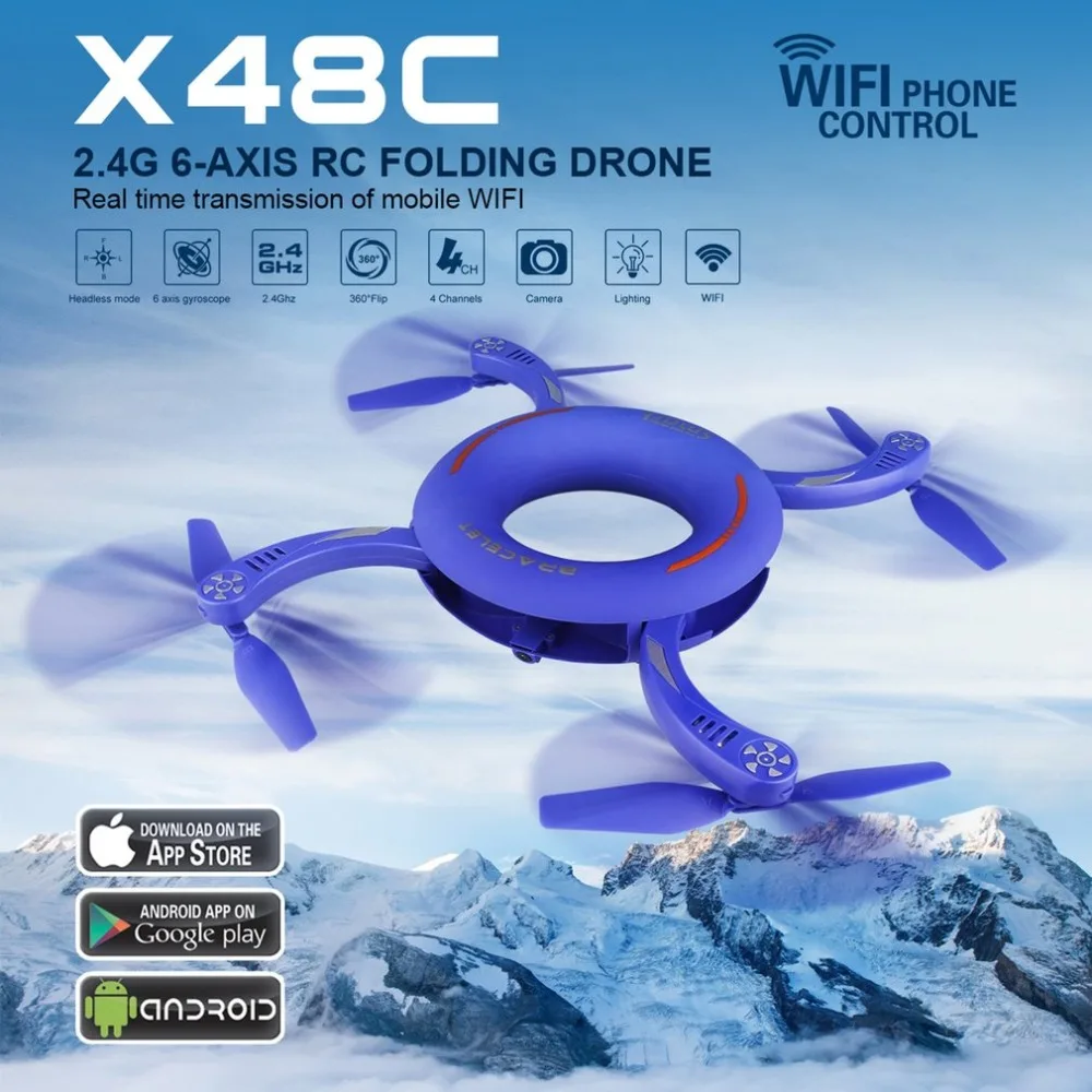 

X47-1 RC Drone Camera 480P 2.4Ghz Wifi FPV Foldable Basketball Plane Altitude Hold Headless Mode G-sensor Quadcopter Aircraft