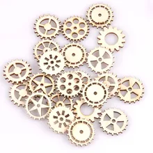 50 шт. 24 мм Смешанное колесо шестерни Натуральный Деревянный Скрапбукинг Carft аксессуары ручной работы украшения для дома MT1683