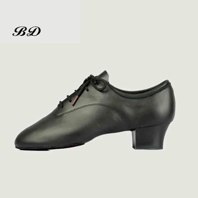 

2018 MEN SHOES Profession Latin Dance Ballroom Shoe Modern Soft Cowhide Premium Oxford Cloth Heel 4.5 cm BD 417 Authentic Hot