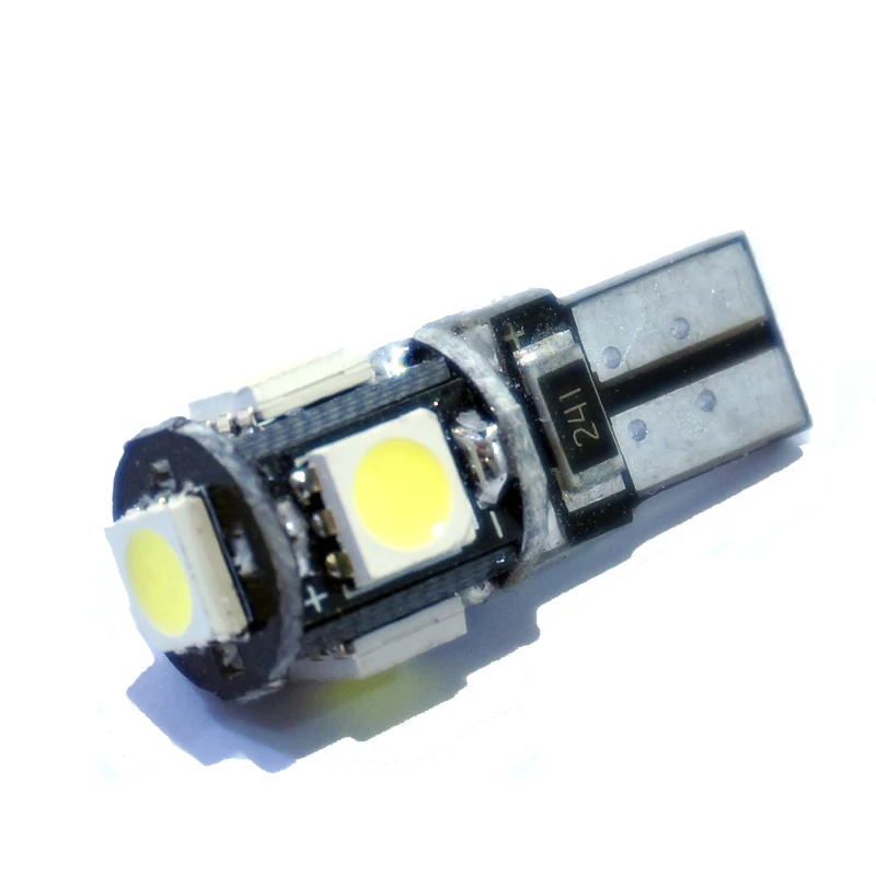2шт T10 Canbus Белый Синий Красный 5smd автомобильный светильник W5w 194 168 лампочки ошибки