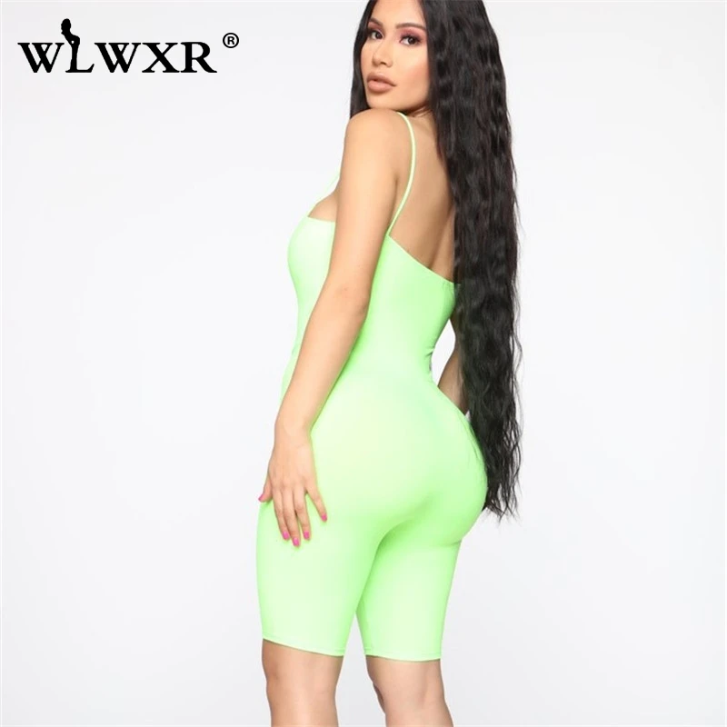 WLWXR уличная черная фитнес тощий Летний комбинезон короткий комбинезон с открытой спиной женский сексуальный Облегающий комбинезон женский комбинезон