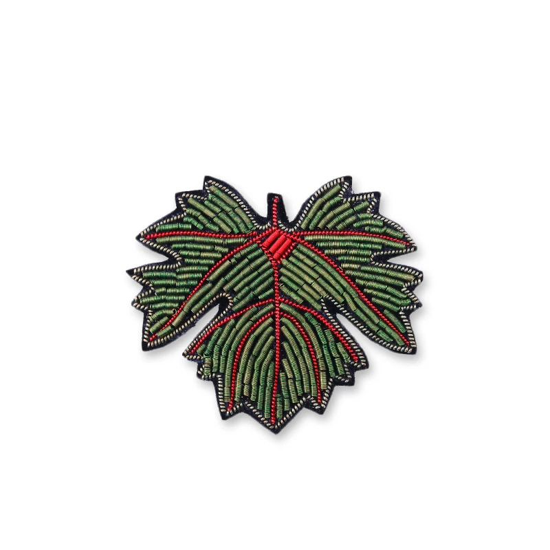 

Grape-leave embroidery india silk pin on patch brooch badge patches for clothing parches termoadhesivos para ropa for clothes