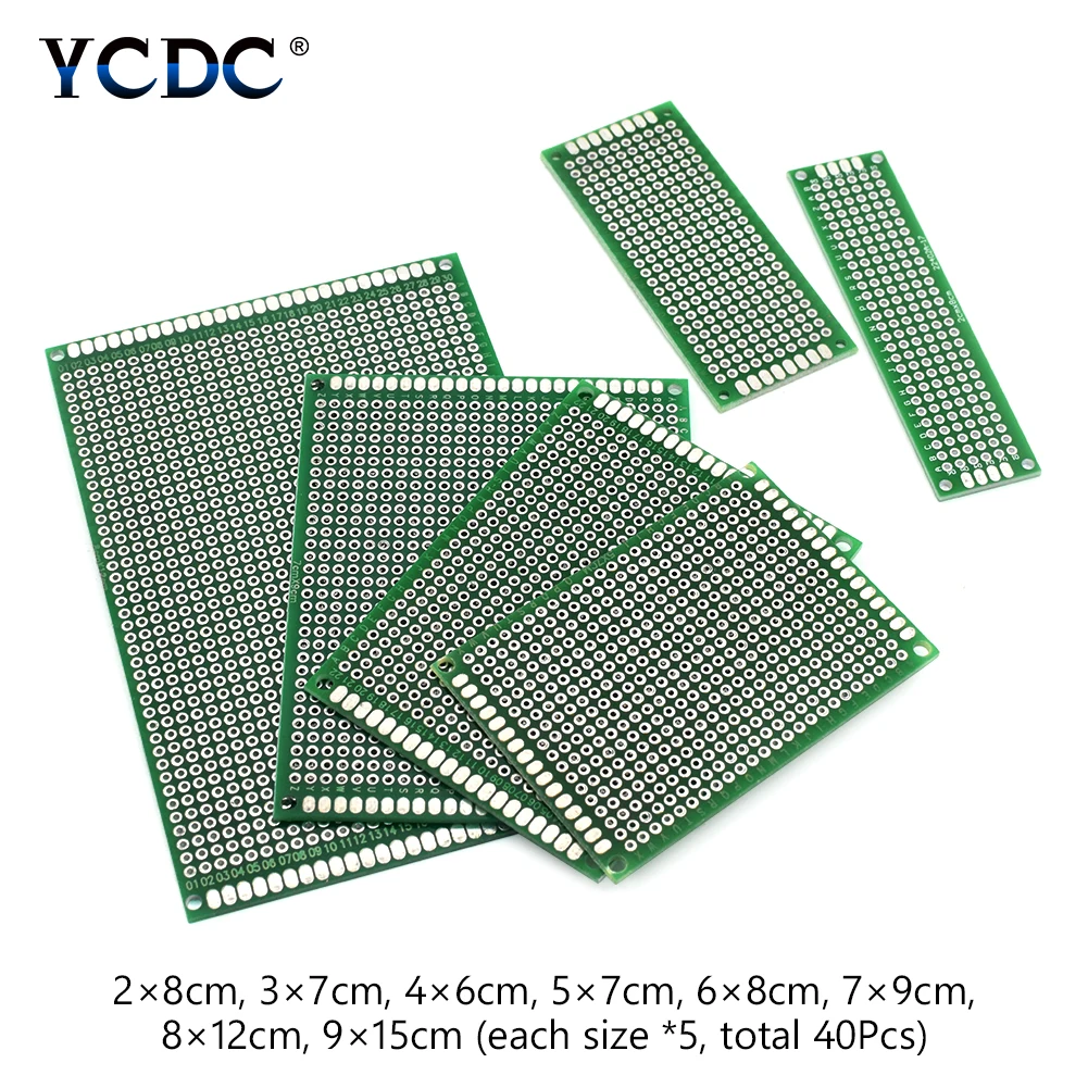 

8 Sizes Mixture PCB Circuit Board Prototype Breadboard For Arduino DIY 40Pcs ideal circuit boards for electronic DIY lovers