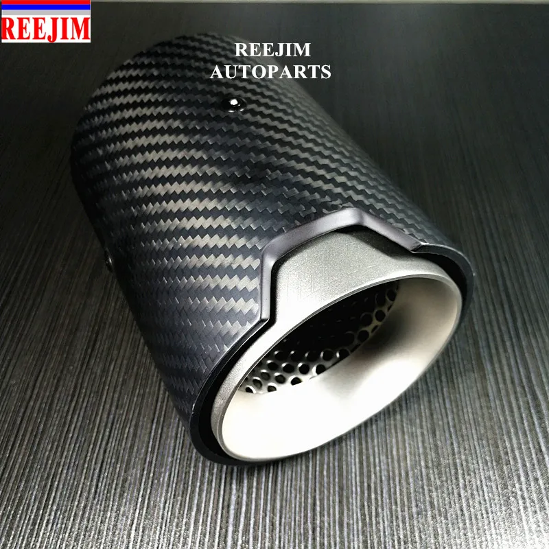 

2.63'' 2.75'' Inlet M Performance Car Akrapovic Matte Carbon Fiber Exhaust Tips Pipes with inside Mesh For BMW Car Styling