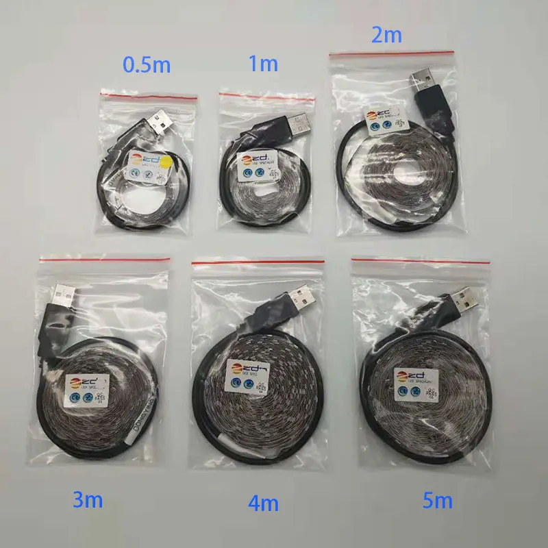 5 В 6 В 0,5 м 1 м 2 м 3 м 4 м 5 м USB кабель Мощность светодио дный полосы света лампы SMD 3528 Лампы ленты для ТВ фонового освещения
