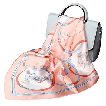 

100% Pure Silk Scarf Women's Soft Scarf With Print And Wraps 53 * 53 CM Small Square Real Silk Scarf Shawl For Girls