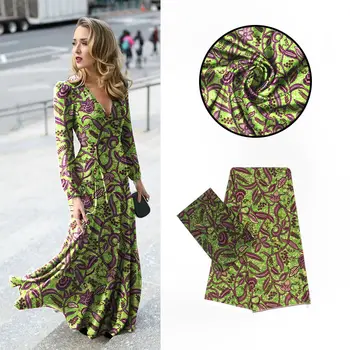 

africain imitated silk fabric tissu wax satin Silk wax design for party 4+2 yards for cloth S180823s