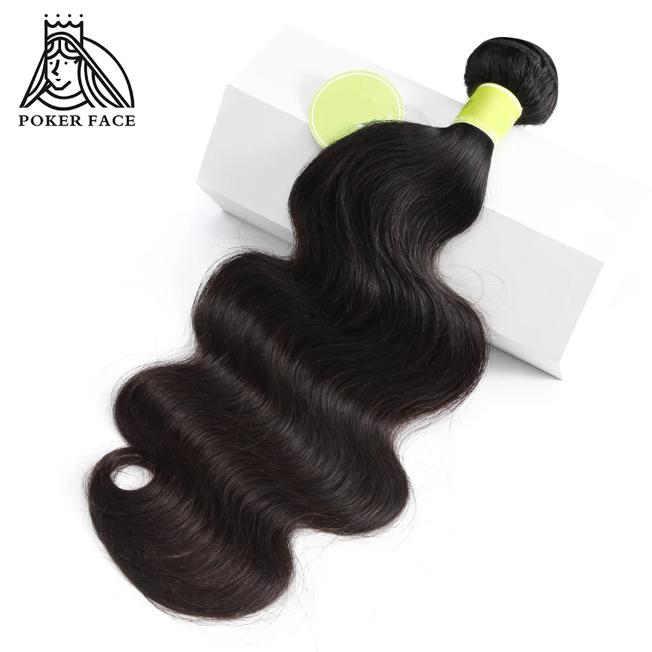 

Poker Face Hair 3 Bundles Deals Body Wave Indian Virgin Hair Bundle Human Weaving Natural Color Shipping Free