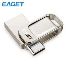 EAGET OTG флеш-накопитель 32 Гб 64 Гб UDP флеш-накопитель USB 3,0 128 ГБ мини-металлические флешки USB флеш-накопитель для телефонов type-C