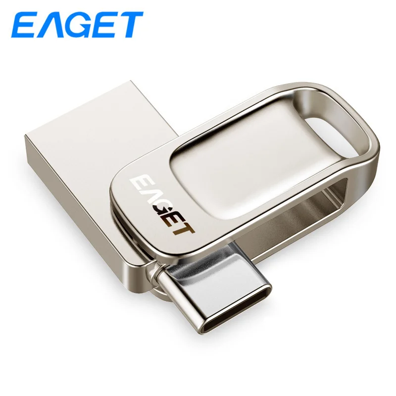 EAGET OTG флеш накопитель 32 Гб 64 UDP USB 3 0 128 ГБ мини металлические флешки для телефонов