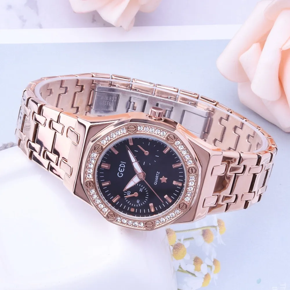 Новые Брендовые женские модные часы из нержавеющей стали аналоговые дизайнерские часы-браслет женские кварцевые круглые наручные часы reloj