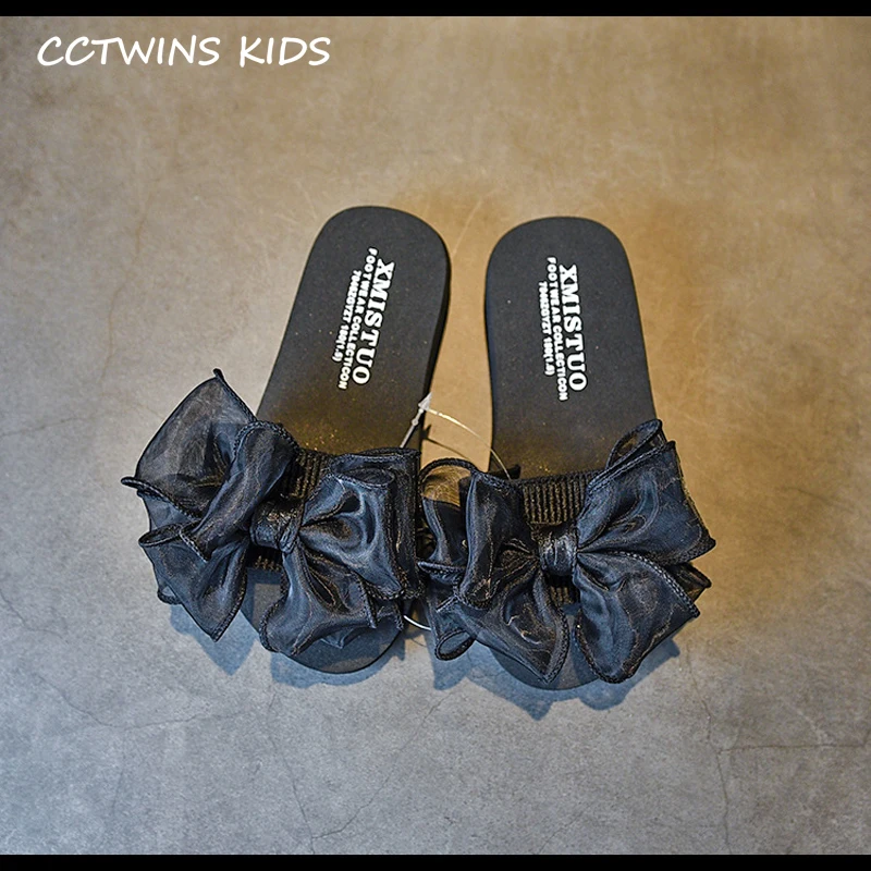 CCTWINS/детская обувь, лето, модные пляжные шлепанцы с бабочкой для мальчиков и девочек, босиком, на плоской подошве, детская брендовая мягкая обувь SD025