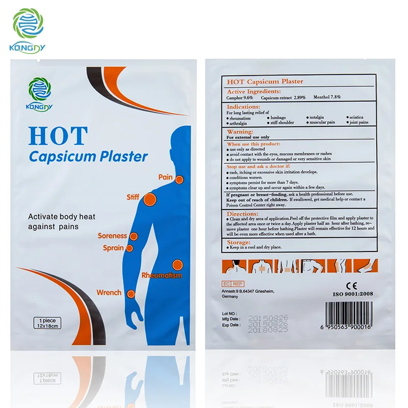 

KONGDY New Arrival Chinese Traditional  Porous 10 Pcs/Lot Capsicum Plaster 12x18cm Pain Relief Patch for Back/neck Pain Relief